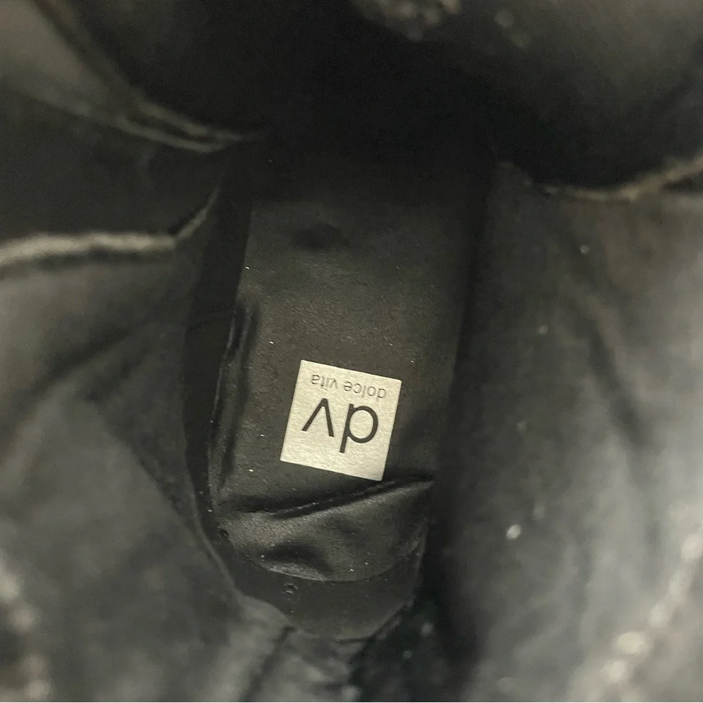 New DV by Dolce Vita Girl’s Colada Black Sparkle Ankle Boot size 5